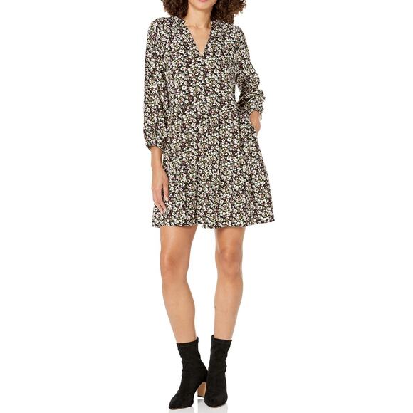 The Drop Women's @Caralynmirand Ruffle-Neck Tiered Mini Dress Small - Picture 1 of 4